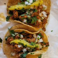 Vegan alpastor soy protein tacos! at Las Delicias de Mexico in Macomb