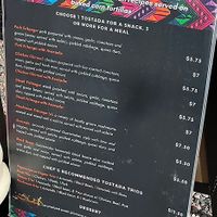 Menu  at Tostadas Food Truck in Boulder