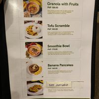 Breakfast options  at Vedge Bohol in Panglao