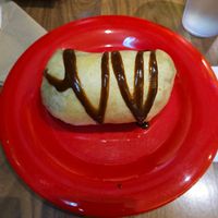 East/West burrito nicely presented at Bueno y Sano in Northampton