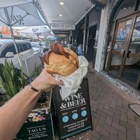 Vegan bacon and egg roll at Son of a Gun in Hamilton