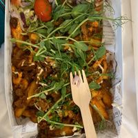 I’ve gotten the fries twice now and both times it’s been AMAZING! It’s also very filling. The only warning I’d give is if you have a low spice tolerance, it might be a bit  at Vegan Food Box in Helsinki