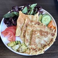 Italian fitata with salad  at Plantoholic in Dubai