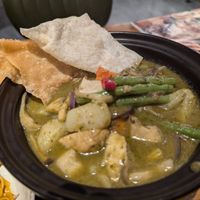 Coconut green curry with vegetables and mushrooms at Verdure Restaurant in Kaohsiung