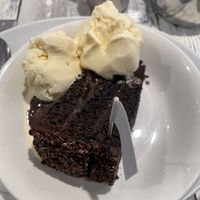 Chocolate fudge cake  at Old World Tea Rooms in Ventnor