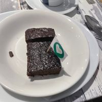Chocolate brownie  at Old World Tea Rooms in Ventnor