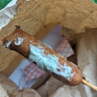 Classical vegan corn dog at Lola Miller - Easy Diner in Naples