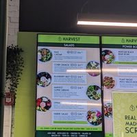 Salad menu at Harvest in Moncton