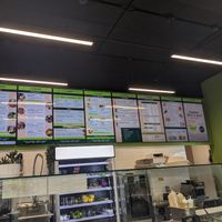 Full counter/menu at Harvest in Moncton