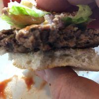 Over cooked $17 Impossible Burger. Zero taste. at Trident Bookstore and Cafe in Boston