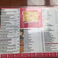 Menu at Saravana Bhavan in Fremont