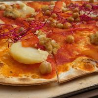 "Kichererbsen mit Tomatensauce" at Schneiger Restaurant - Flammkuchenhaus in Uberlingen