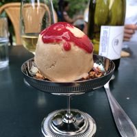 Sorbet peche   at Aux Bons Vivres in Yevre-la-ville