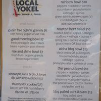 Menu at Local Yokel in Sandpoint