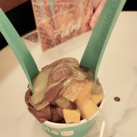 Hazelnut with pistachio sauce and mango at Yolé Cafe - Chinatown in Central Singapore
