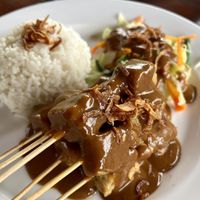 Vegetarian satay Tempeh   at Warung Jun in Semarapura
