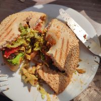 vegan shwarma bagel at Coffee Fellows in Memmingen