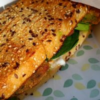 vegan Schnitzel sandwich at Quarry Bakehouse in Upper Ferntree Gully