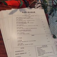 Menukaart   at Bar Madam in Antwerpen