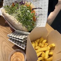 Vegan Salmon Wood Smoked Pita  at Veganitas in Luzern