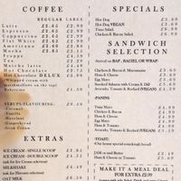 Menu at Wrexham Bakeshop in Wrexham