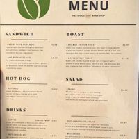 Vegan menu at Wrexham Bakeshop in Wrexham