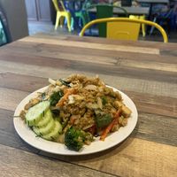 Basil fried rice with tofu   at Kacha Thai Market in Royal Oak