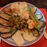 #25, vegetarian platter (side of hummus and tauleh salad not in picture) at Al Howara in Wuppertal