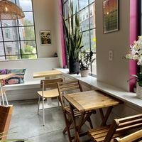 Bright and cheery   at Sarom's Cafe in Winooski