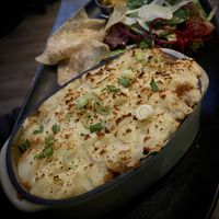 Shepard Pie with pineapple salsa and saladd #Veganuary at The Raven Room in Whistler
