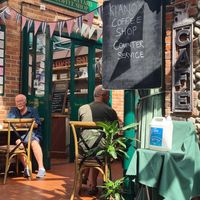 The Courtyard seating area at Kiano's Coffee shop in Sheringham