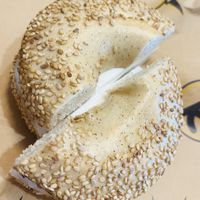 Vegan GF 🥯 bagel!   at Rosenberg's Bagels & Delicatessen in Denver