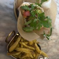 classic with fries   at Cult of Pita in Porto