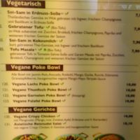 Menu (sorry for the blur) at Asiahub Wandsbek in Hamburg