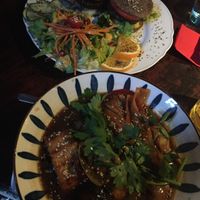 ramen and the raw burger at Radost Fina Kuhinjica in Belgrade