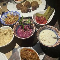 Falafels with tahini sauce etc   at Radost Fina Kuhinjica in Belgrade