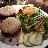 Vegan burger drop dead delicious.  at Radost Fina Kuhinjica in Belgrade