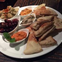 The houmous platter to share at Radost Fina Kuhinjica in Belgrade