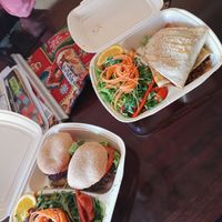 Burgers and bolognese quesadilla at Radost Fina Kuhinjica in Belgrade