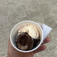 Dark chocolate and mango  at I Love Gelato in Mostar