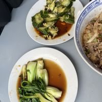 pak choi and crushed spicy cucumbers  at Dump Ling in Berlin