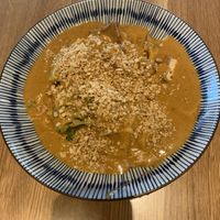 Peanut noodles covered in sauce!  at Silk Elephant in Ankeny