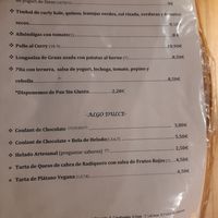 Parte de la carta at Restaurante Mora Nuei in Ainsa