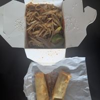 Pad Thai and spring rolls at Thai Express  in Vancouver