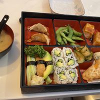 Vegan bento box  at Matsuba in Richmond