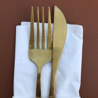 Gold cutlery, very fancy !  at VALA in Fazana