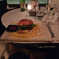 Beyond meat burger at Restaurant Elia Beach in Mykonos