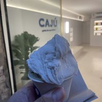 Pistacho + vainilla  at CAJÚ Gelato in Barcelona