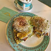 Smokey Avocado Toast & Peppermint Bark Latte at Unicorniverse Bakery & Cafe in Round Rock