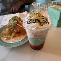 Pistachio mocha iced latte  at Unicorniverse Bakery & Cafe in Round Rock